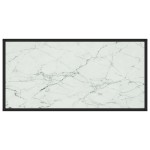 vidaXL Măsuță de cafea, negru & sticlă albă marmorată, 100x50x35 cm vidaXL Măsuță de cafea, negru & sticlă albă marmorată, 100x50x35 cm