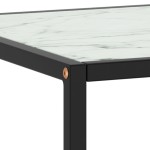vidaXL Măsuță de cafea, negru & sticlă albă marmorată, 100x50x35 cm vidaXL Măsuță de cafea, negru & sticlă albă marmorată, 100x50x35 cm