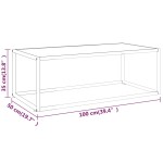 vidaXL Măsuță de cafea, negru & sticlă albă marmorată, 100x50x35 cm vidaXL Măsuță de cafea, negru & sticlă albă marmorată, 100x50x35 cm