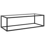 vidaXL Măsuță de cafea, negru cu sticlă securizată, 120x50x35 cm vidaXL Măsuță de cafea, negru cu sticlă securizată, 120x50x35 cm