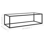 vidaXL Măsuță de cafea, negru cu sticlă securizată, 120x50x35 cm vidaXL Măsuță de cafea, negru cu sticlă securizată, 120x50x35 cm