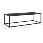 vidaXL Măsuță de cafea, neagră cu sticlă neagră, 120x50x35 cm vidaXL Măsuță de cafea, neagră cu sticlă neagră, 120x50x35 cm
