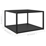 vidaXL Măsuță de cafea, negru, 60x60x35 cm, sticlă securizată vidaXL Măsuță de cafea, negru, 60x60x35 cm, sticlă securizată
