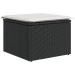 vidaXL Set canapele de grădină cu perne, 10 piese, negru, poliratan