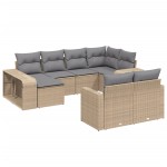 vidaXL Set canapele de grădină cu perne, 10 piese, bej, poliratan
