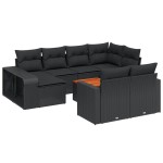 vidaXL Set canapele de grădină cu perne, 11 piese, negru, poliratan vidaXL Set canapele de grădină cu perne, 11 piese, negru, poliratan