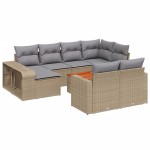 vidaXL Set canapele de grădină cu perne, 11 piese, bej, poliratan