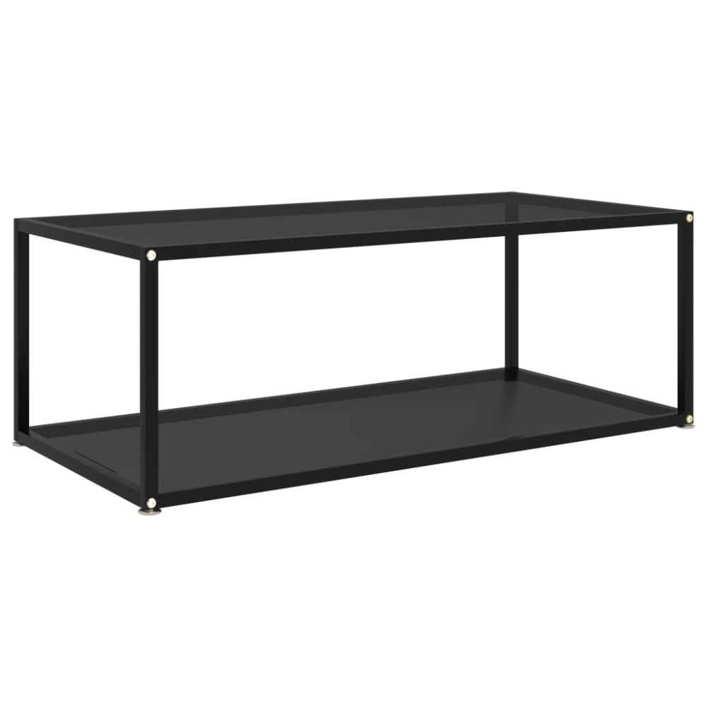 vidaXL Măsuță de cafea, negru, 100x50x35 cm, sticlă securizată