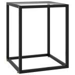 vidaXL Măsuță de cafea, negru cu sticlă securizată, 40x40x50 cm vidaXL Măsuță de cafea, negru cu sticlă securizată, 40x40x50 cm