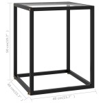 vidaXL Măsuță de cafea, negru cu sticlă securizată, 40x40x50 cm vidaXL Măsuță de cafea, negru cu sticlă securizată, 40x40x50 cm