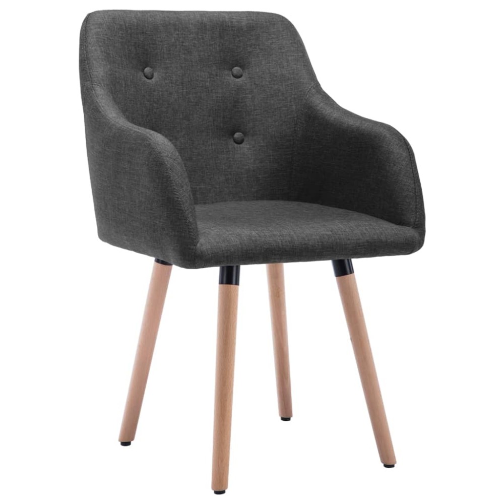 vidaXL Scaune de bucătărie, 2 buc., gri închis, material textil