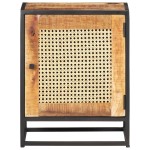 vidaXL Noptieră, 40x30x50 cm, lemn de mango brut și trestie naturală vidaXL Noptieră, 40x30x50 cm, lemn de mango brut și trestie naturală