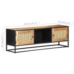 vidaXL Comodă TV, 120x30x40 cm, lemn mango & trestie de zahăr naturală