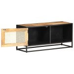 vidaXL Comodă TV, 90x30x40 cm, lemn mango & trestie de zahăr naturală