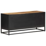 vidaXL Comodă TV, 90x30x40 cm, lemn mango & trestie de zahăr naturală