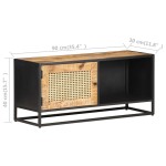 vidaXL Comodă TV, 90x30x40 cm, lemn mango & trestie de zahăr naturală