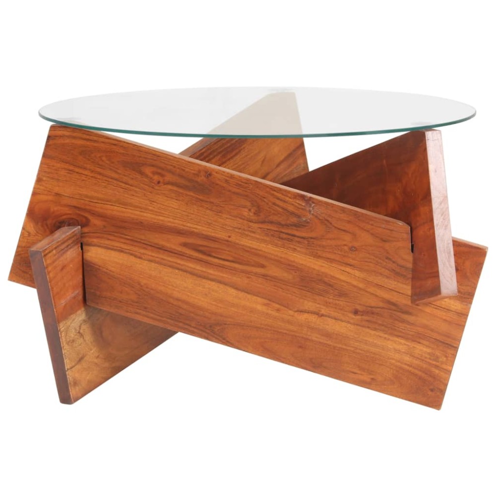 vidaXL Măsuță de cafea, 60 cm, lemn masiv de acacia
