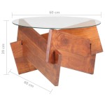 vidaXL Măsuță de cafea, 60 cm, lemn masiv de acacia vidaXL Măsuță de cafea, 60 cm, lemn masiv de acacia