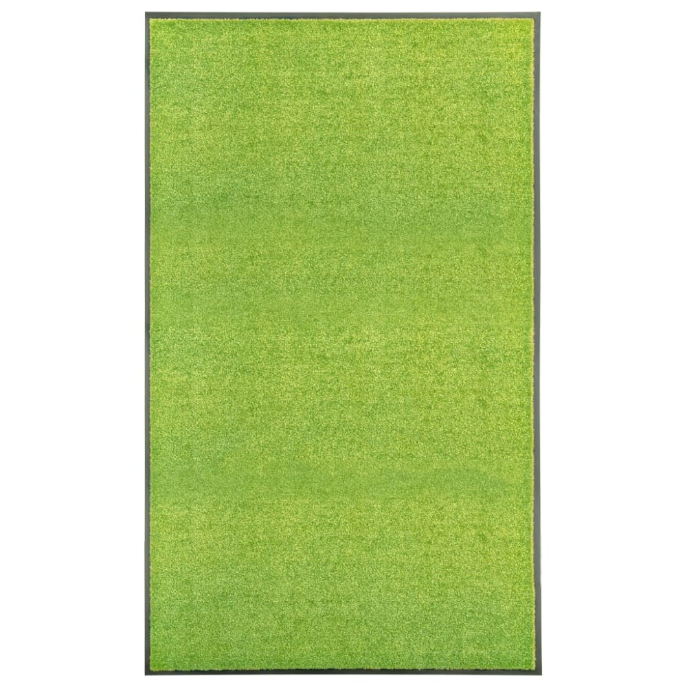 vidaXL Covoraș de ușă lavabil, verde, 90 x 150 cm