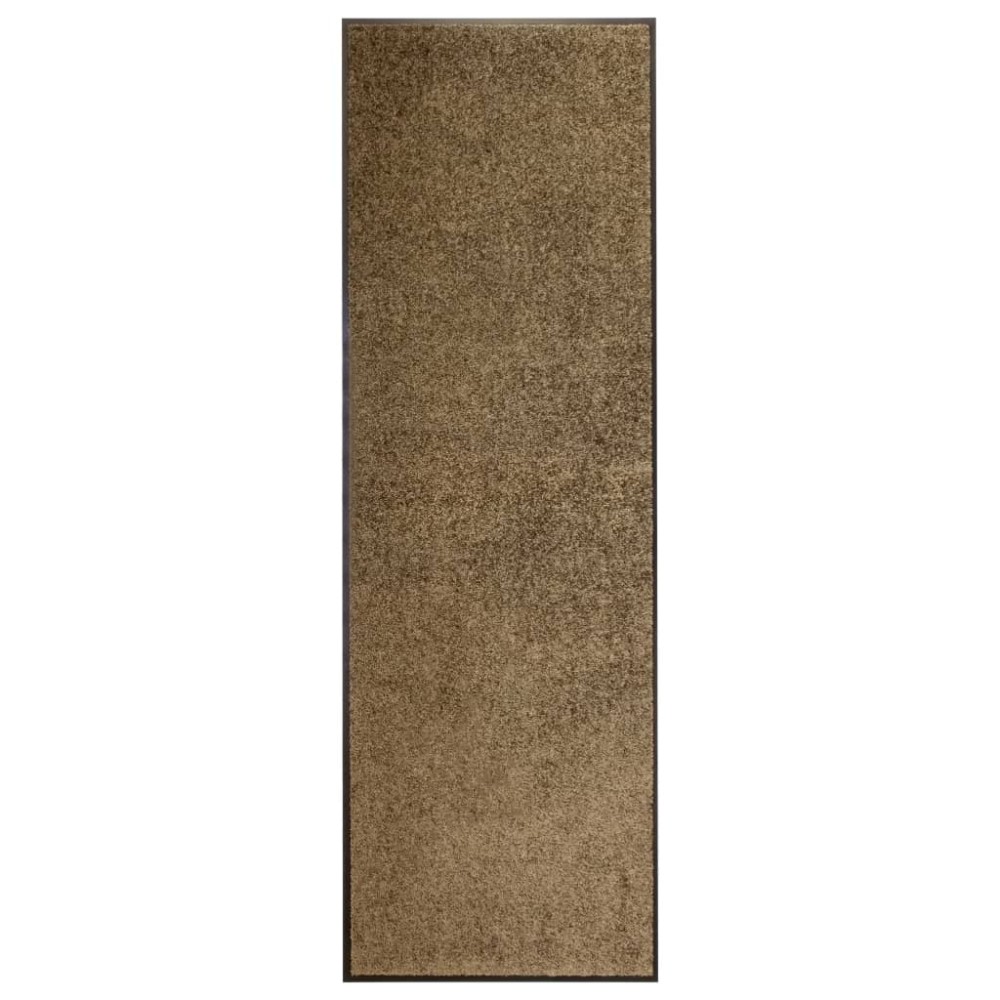 vidaXL Covoraș de ușă lavabil, maro, 60 x 180 cm
