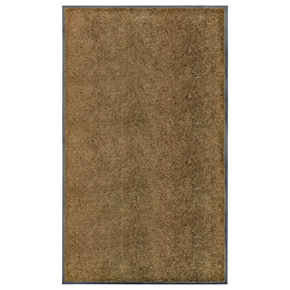 vidaXL Covoraș de ușă lavabil, maro, 90x150 cm