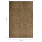 vidaXL Covoraș de ușă lavabil, maro, 120 x 180 cm vidaXL Covoraș de ușă lavabil, maro, 120 x 180 cm
