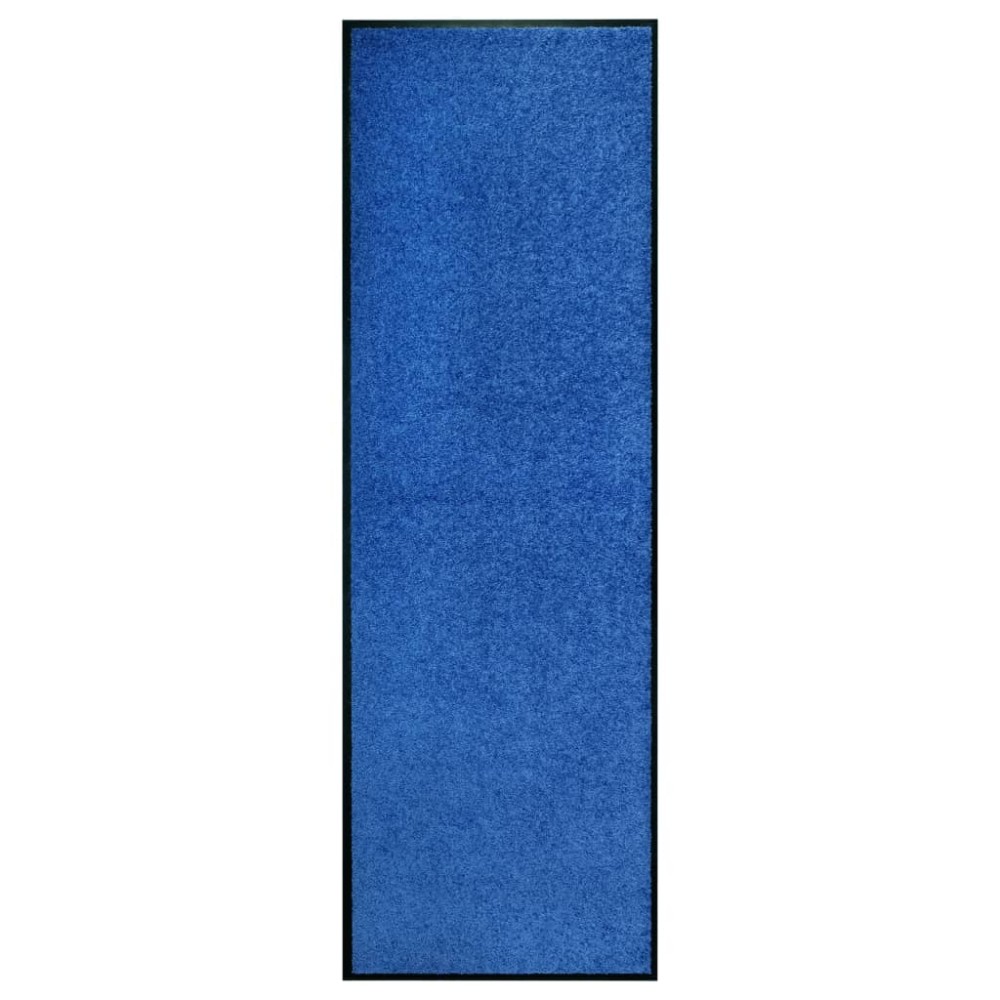 vidaXL Covoraș de ușă lavabil, albastru, 60 x 180 cm