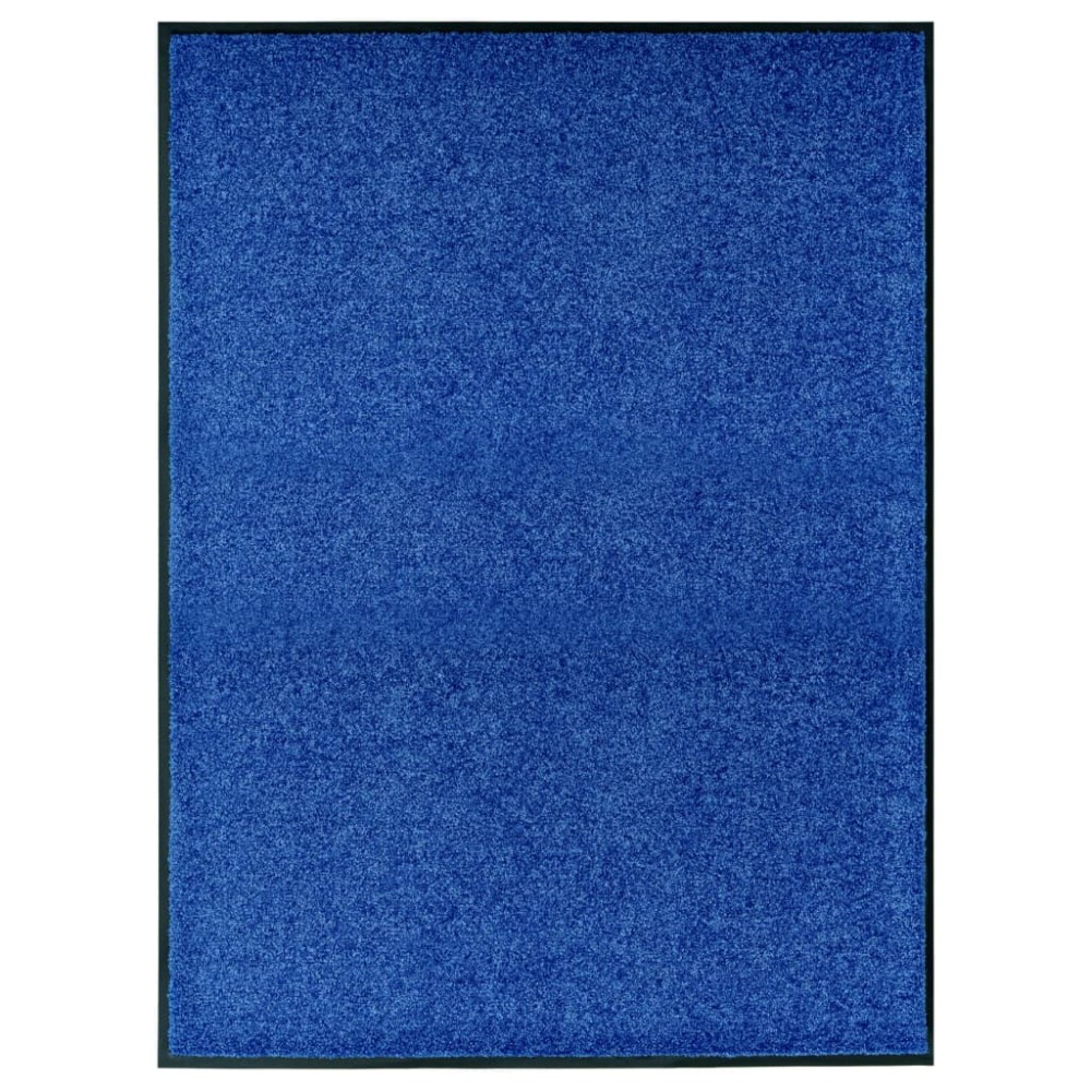 vidaXL Covoraș de ușă lavabil, albastru, 90 x 120 cm