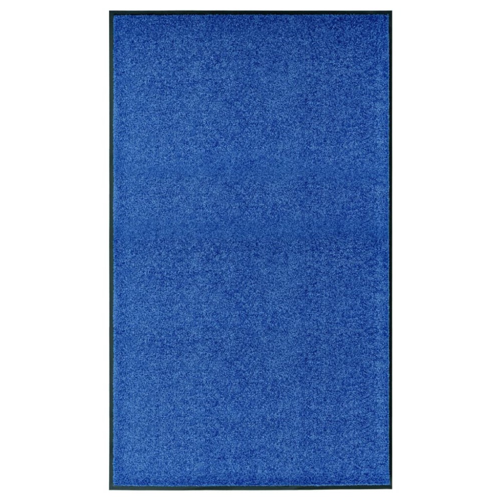 vidaXL Covoraș de ușă lavabil albastru 90x150 cm