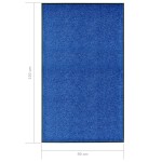 vidaXL Covoraș de ușă lavabil albastru 90x150 cm