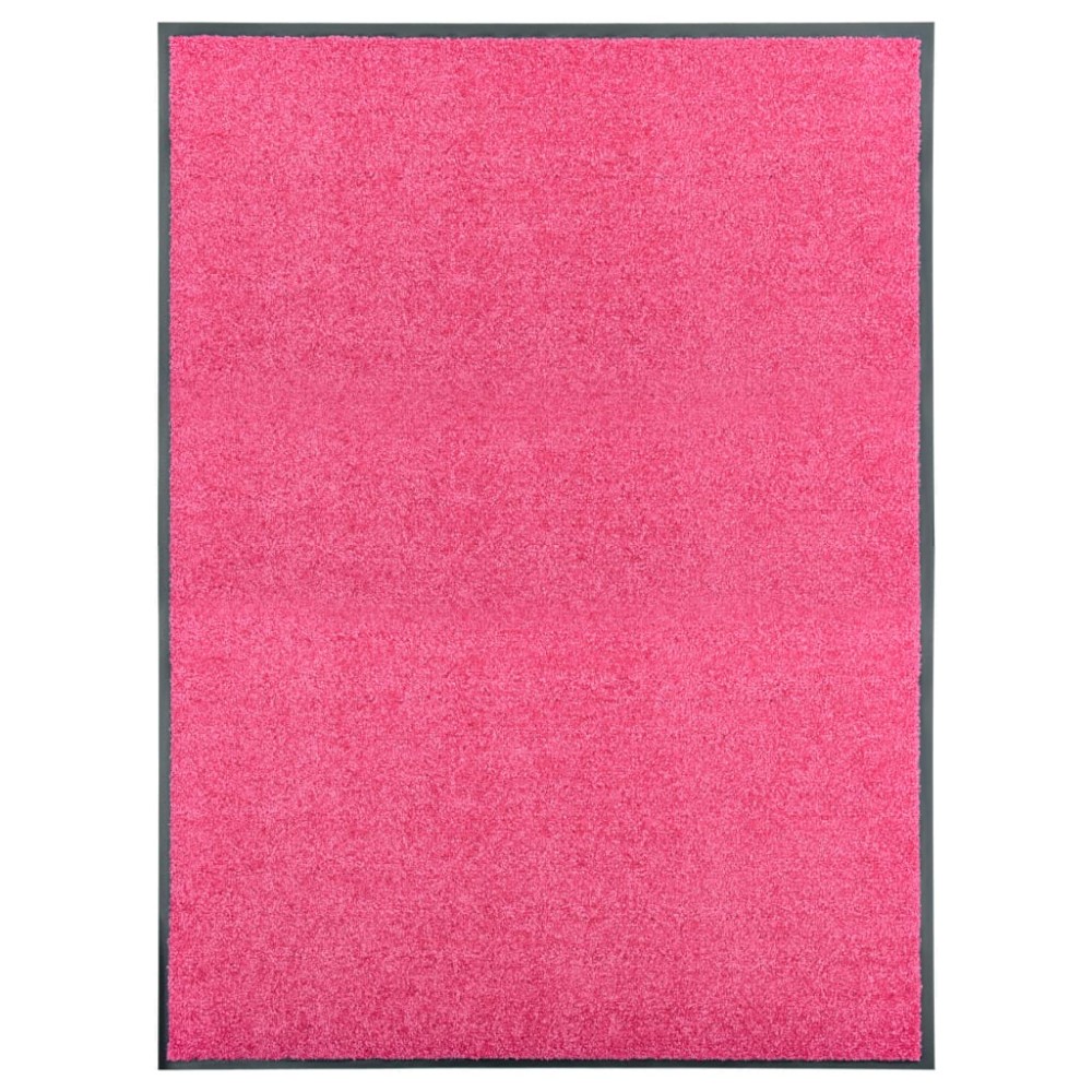 vidaXL Covoraș de ușă lavabil roz 90x120 cm