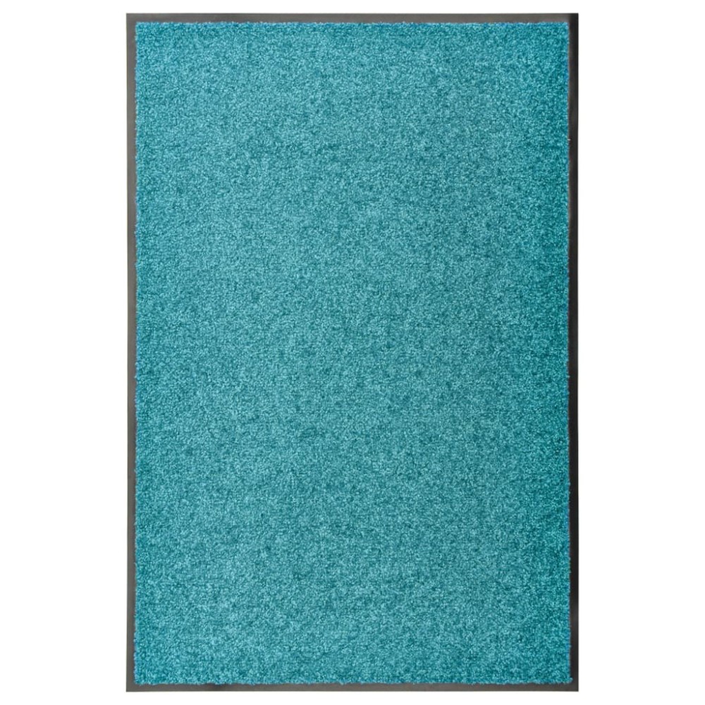 vidaXL Covoraș de ușă lavabil, cyan, 60 x 90 cm