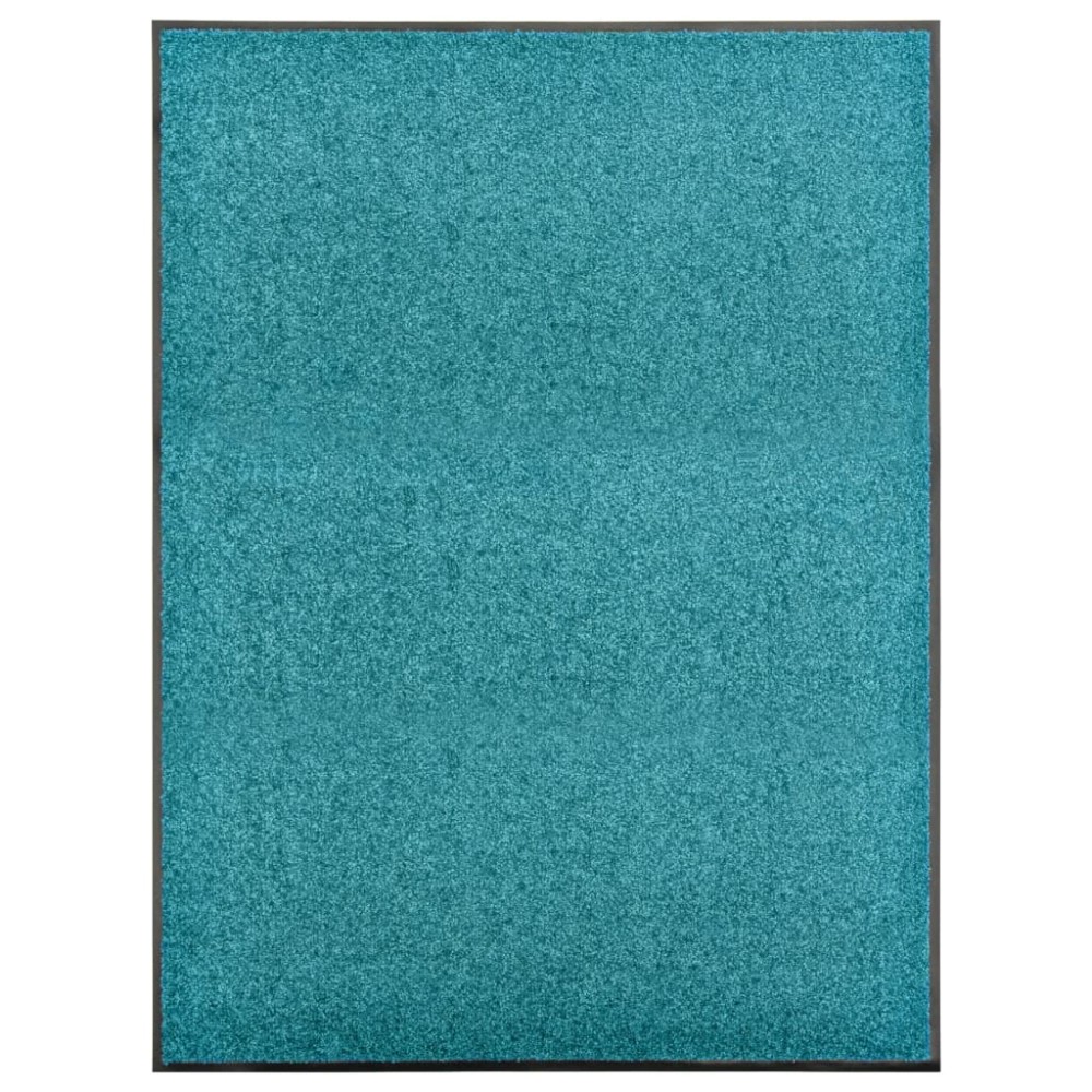 vidaXL Covoraș de ușă lavabil cyan 90x120 cm