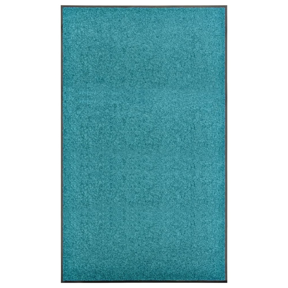 vidaXL Covoraș de ușă lavabil, cyan, 90 x 150 cm