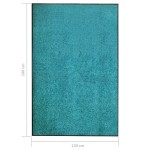 vidaXL Covoraș de ușă lavabil, cyan, 120 x 180 cm