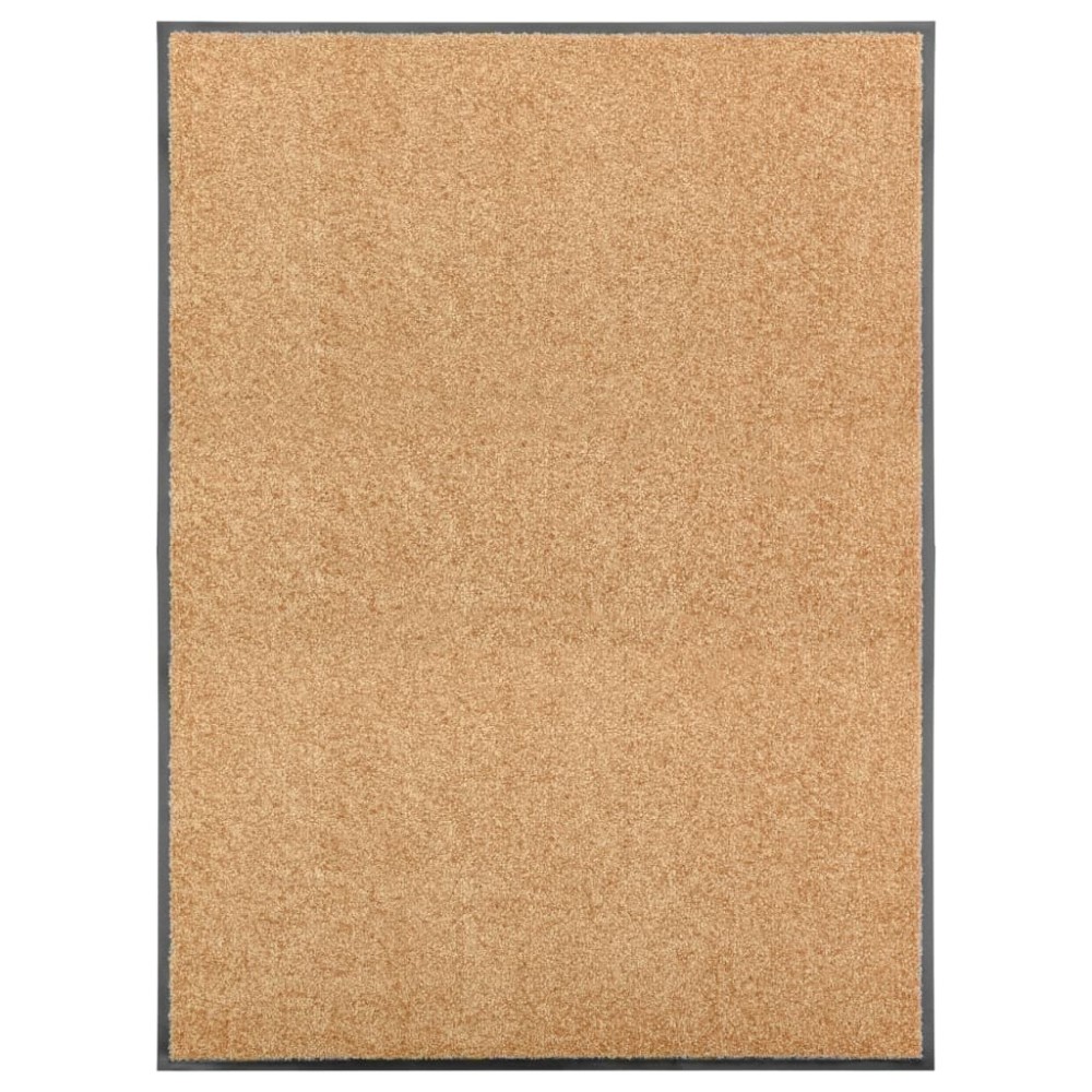 vidaXL Covoraș de ușă lavabil crem 90x120 cm