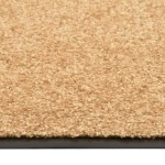 vidaXL Covoraș de ușă lavabil crem 90x120 cm