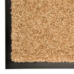 vidaXL Covoraș de ușă lavabil crem 90x120 cm