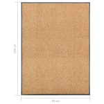vidaXL Covoraș de ușă lavabil crem 90x120 cm
