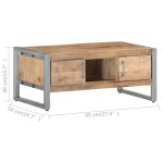 vidaXL Măsuță de cafea, 95x50x40 cm, lemn de mango nefinisat vidaXL Măsuță de cafea, 95x50x40 cm, lemn de mango nefinisat