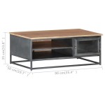vidaXL Măsuță de cafea, gri, 90x50x35 cm, lemn masiv de acacia vidaXL Măsuță de cafea, gri, 90x50x35 cm, lemn masiv de acacia