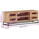 vidaXL Comodă TV, 110x30x40 cm, lemn masiv de acacia