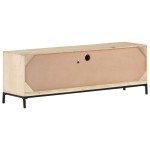 vidaXL Comodă TV, 120x30x40 cm, lemn masiv mango & trestie naturală