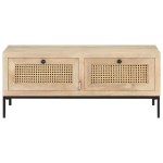 vidaXL Măsuță cafea, 90x50x37 cm, lemn masiv mango și trestie naturală vidaXL Măsuță cafea, 90x50x37 cm, lemn masiv mango și trestie naturală