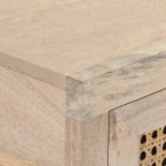 vidaXL Masă consolă, 100x35x76 cm, lemn masiv mango/trestie naturală vidaXL Masă consolă, 100x35x76 cm, lemn masiv mango/trestie naturală