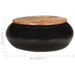 vidaXL Măsuță de cafea, negru, 68x68x30 cm, lemn masiv reciclat vidaXL Măsuță de cafea, negru, 68x68x30 cm, lemn masiv reciclat