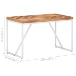 vidaXL Masă de bucătărie, 120x60x76cm, lemn masiv de acacia/mango