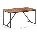vidaXL Masă de bucătărie, 140x70x76 cm, lemn masiv acacia/mango vidaXL Masă de bucătărie, 140x70x76 cm, lemn masiv acacia/mango