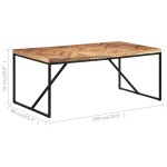vidaXL Masă de bucătărie, 180 x 90 x 76 cm, lemn masiv acacia/mango vidaXL Masă de bucătărie, 180 x 90 x 76 cm, lemn masiv acacia/mango