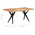 vidaXL Masă de bucătărie, 160x80x76 cm, lemn masiv de acacia vidaXL Masă de bucătărie, 160x80x76 cm, lemn masiv de acacia